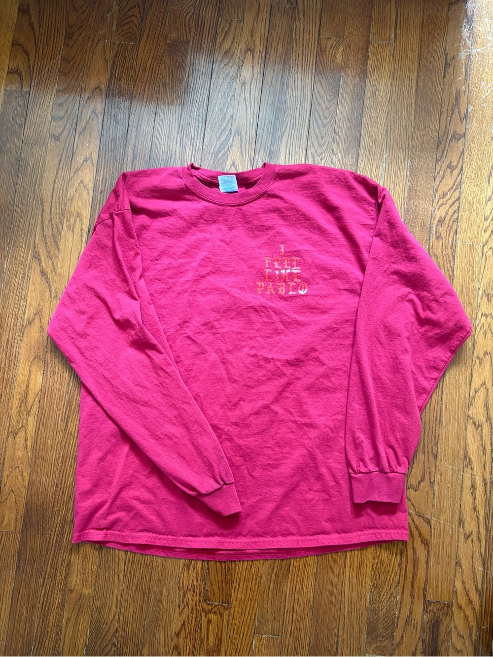 Red Long Sleeve Graphic Tee - "I Feel Like Pablo" Kanye Yeezy